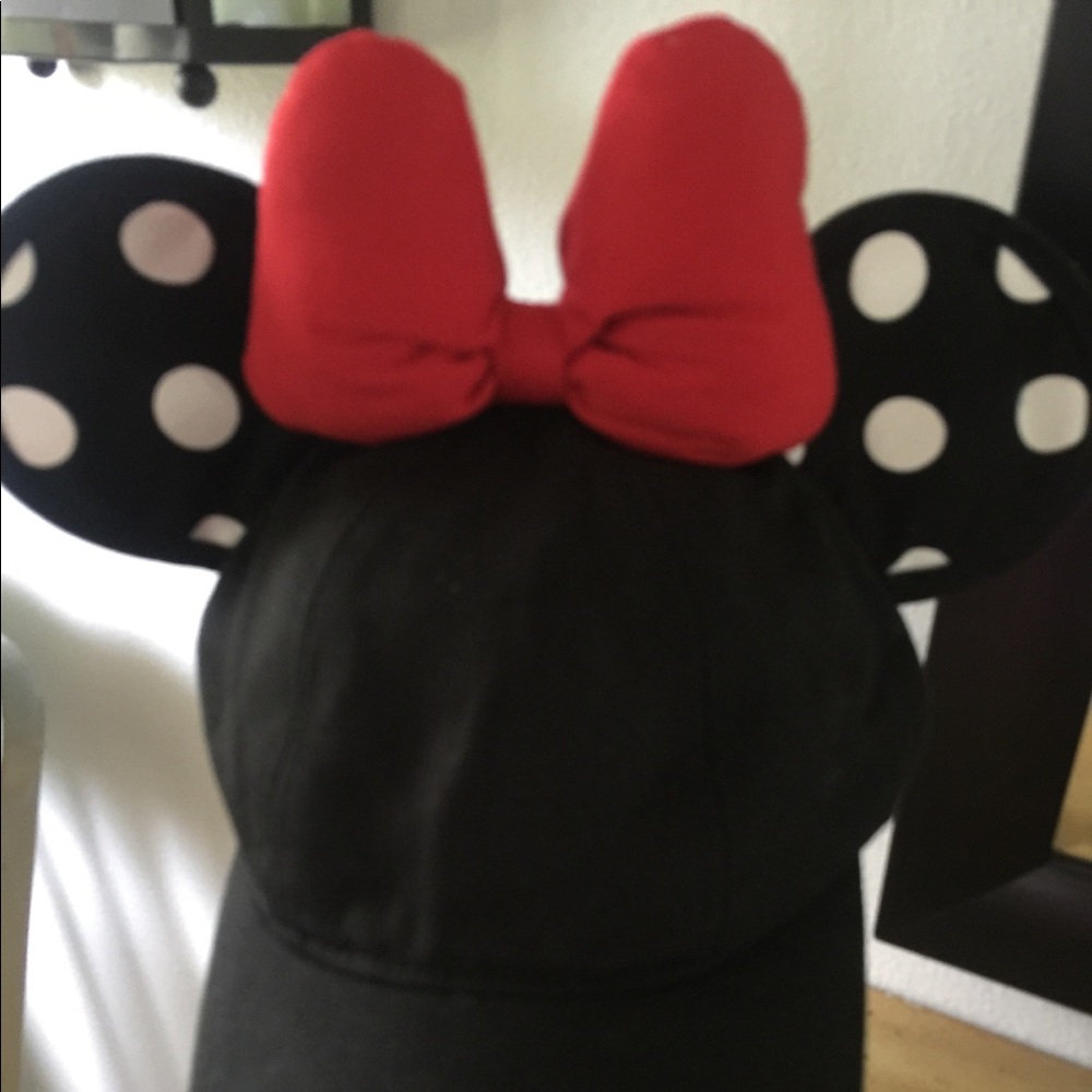 Disney Minnie Mouse Ears Black Cap Hat Adult Size